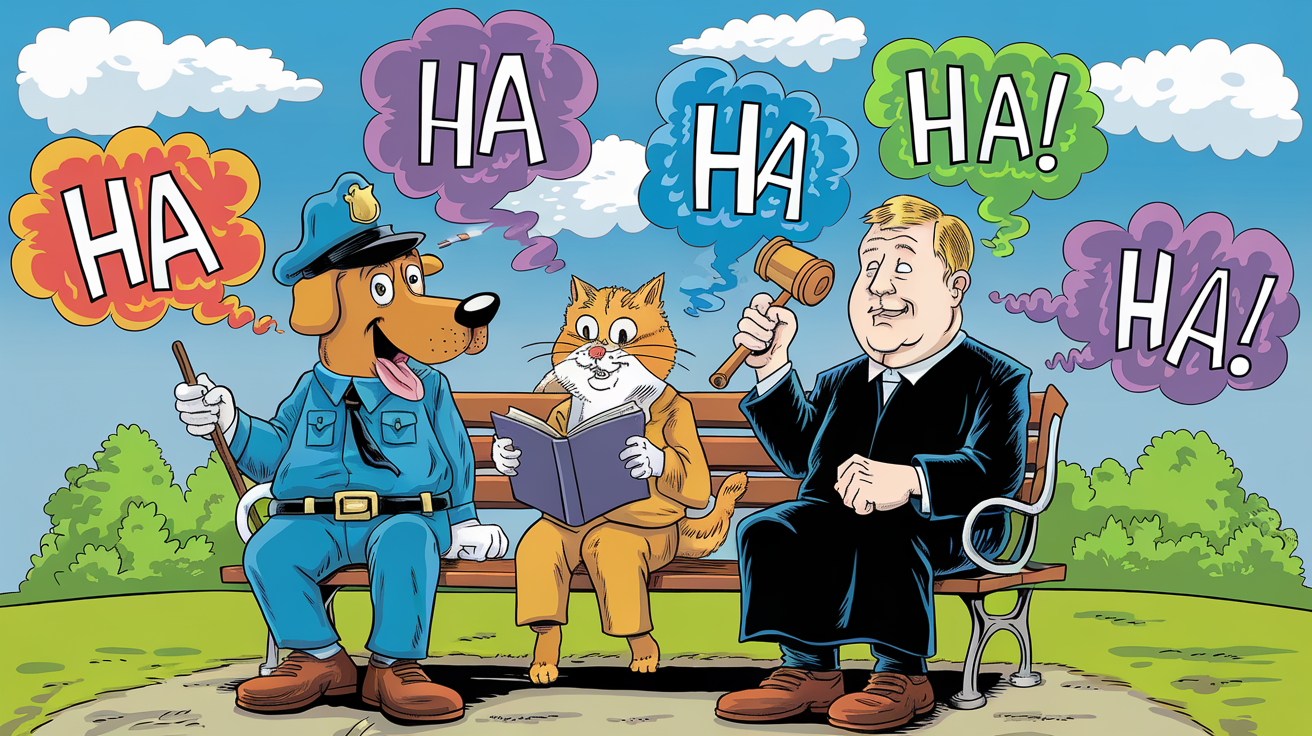 Cartoon characters laughing at funny fart sounds