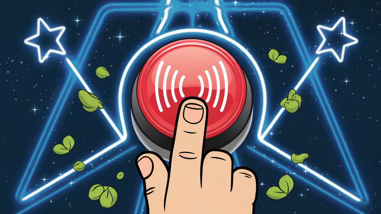 Finger pressing a fart sound button